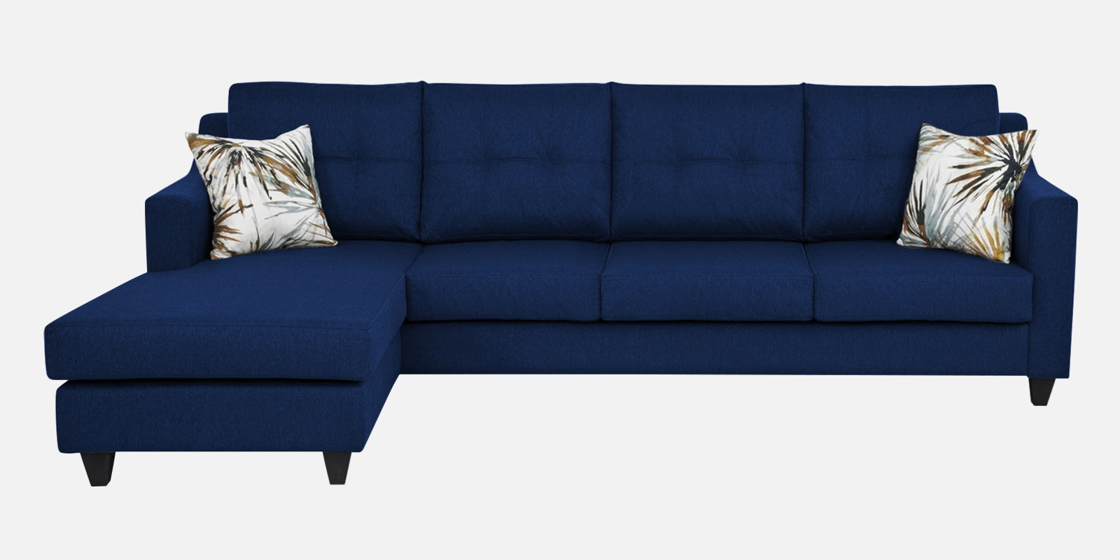 Welly Fabric RHS Sectional Sofa (3+Lounger) In Royal Blue Colour - Febonic Living