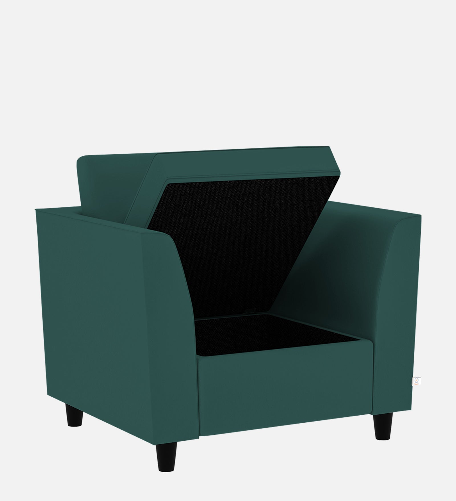 Bristo Velvet 1 Seater Sofa In Pine Green Colour With Storage - Febonic Living