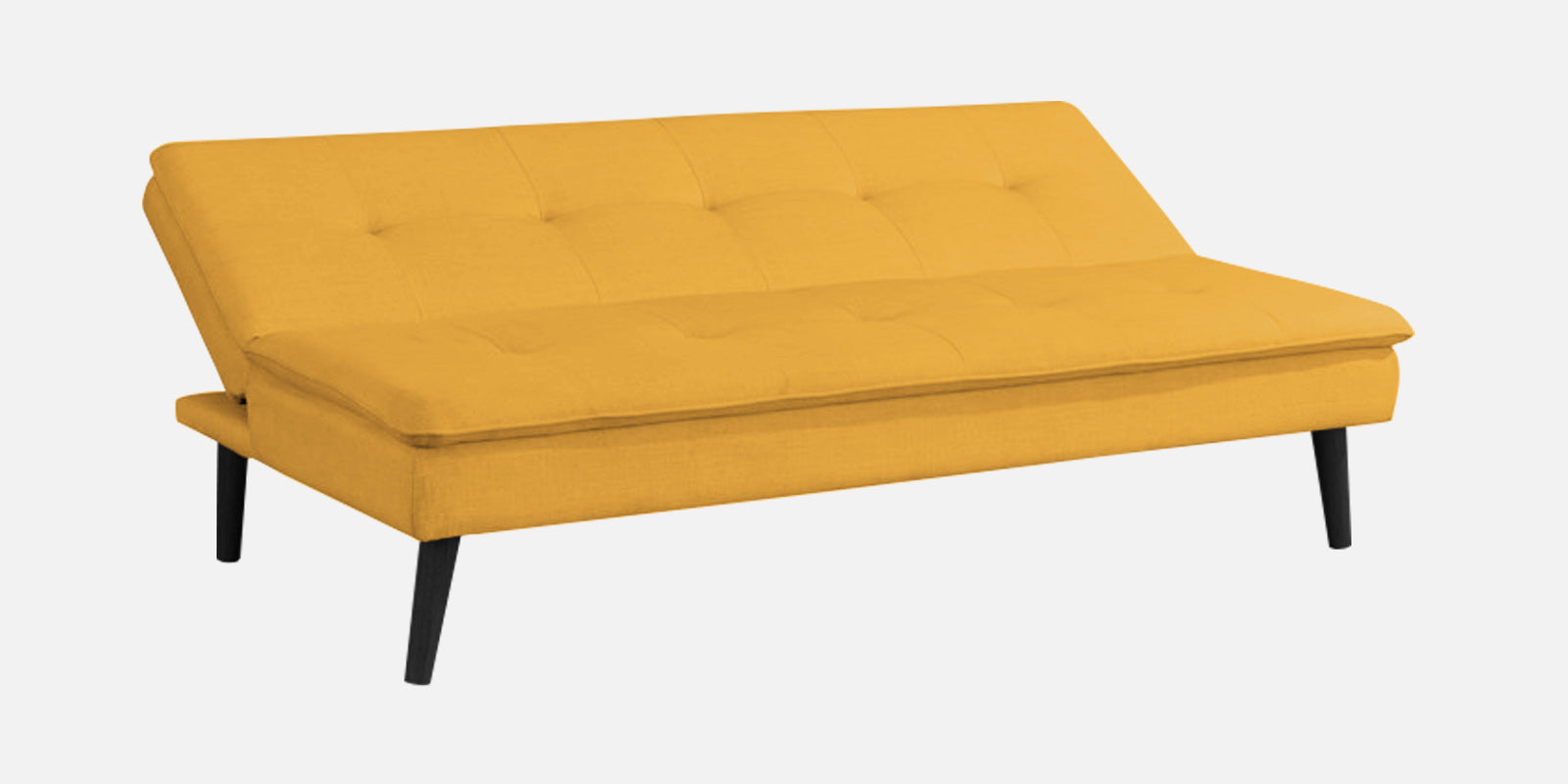Toner Fabric 3 Seater Convertible Sofa Cum Bed In Bold Yellow Colour - Febonic Living