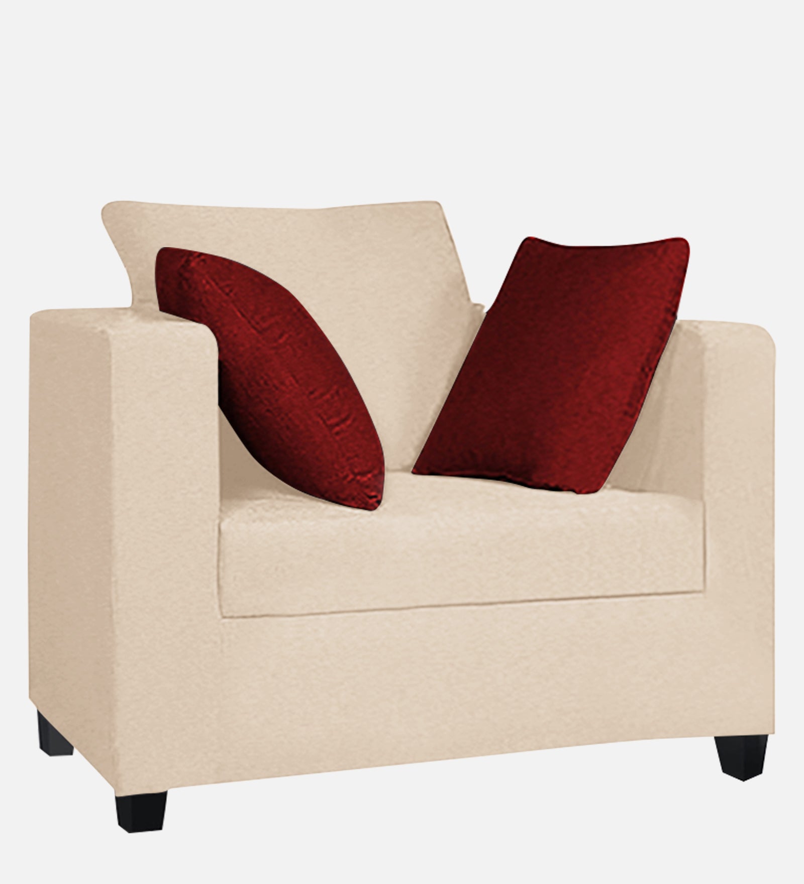Nuska Fabric 1 Seater Sofa In Woom Beige Colour - Febonic Living