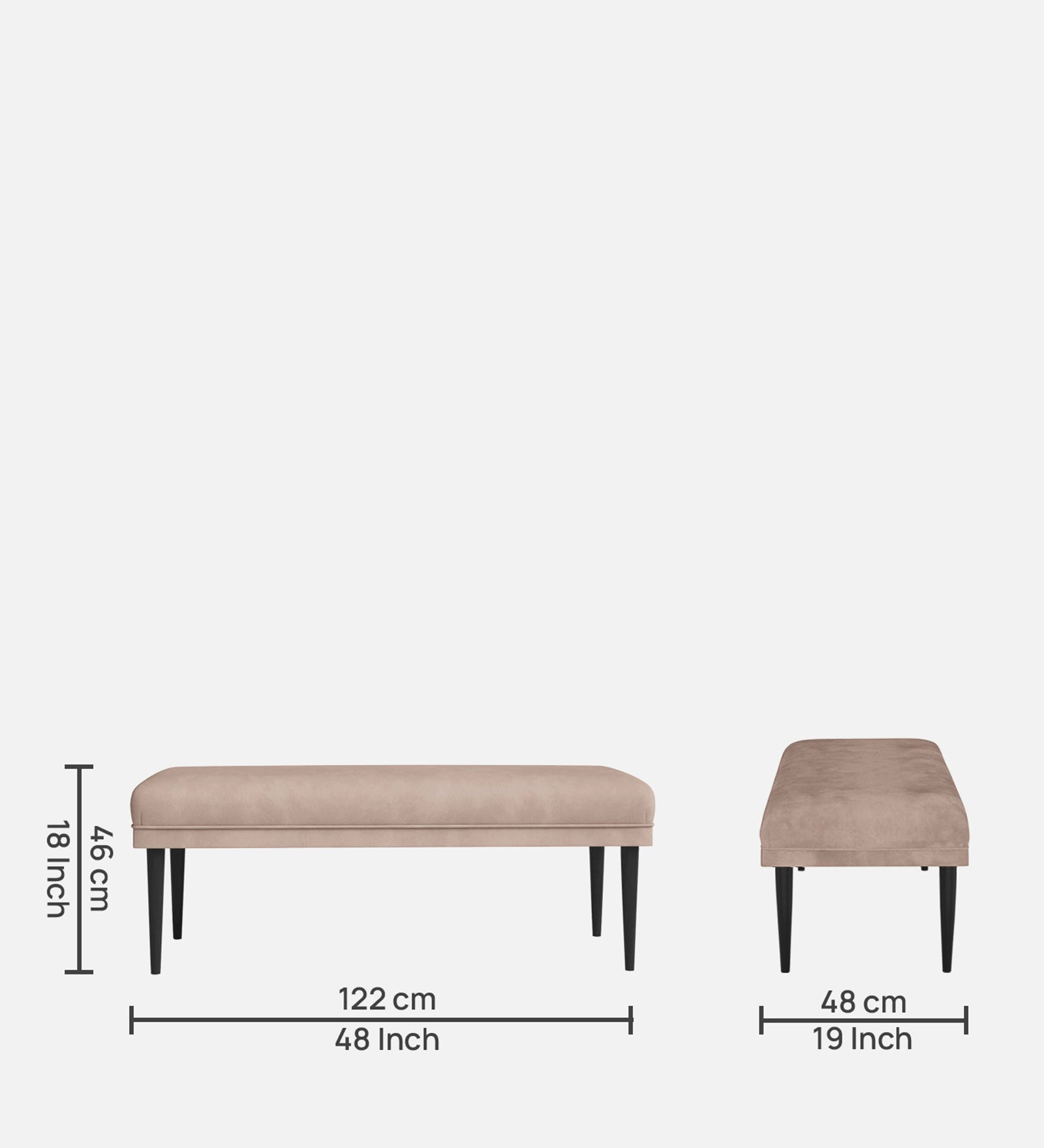 Summer Fabric Bench In Mush Beige Colour - Febonic Living
