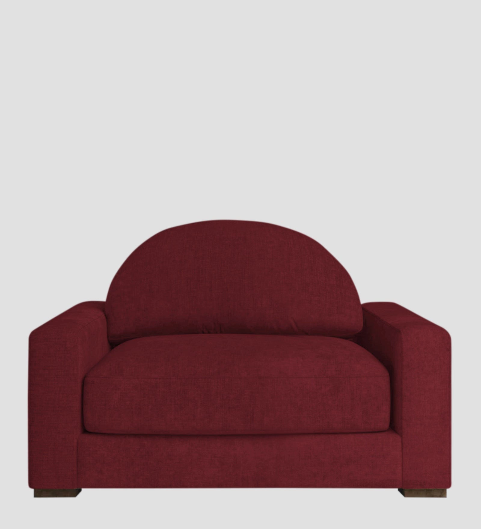 Dara Fabric 1 Seater Sofa In Blood Maroon Colour - Febonic Living