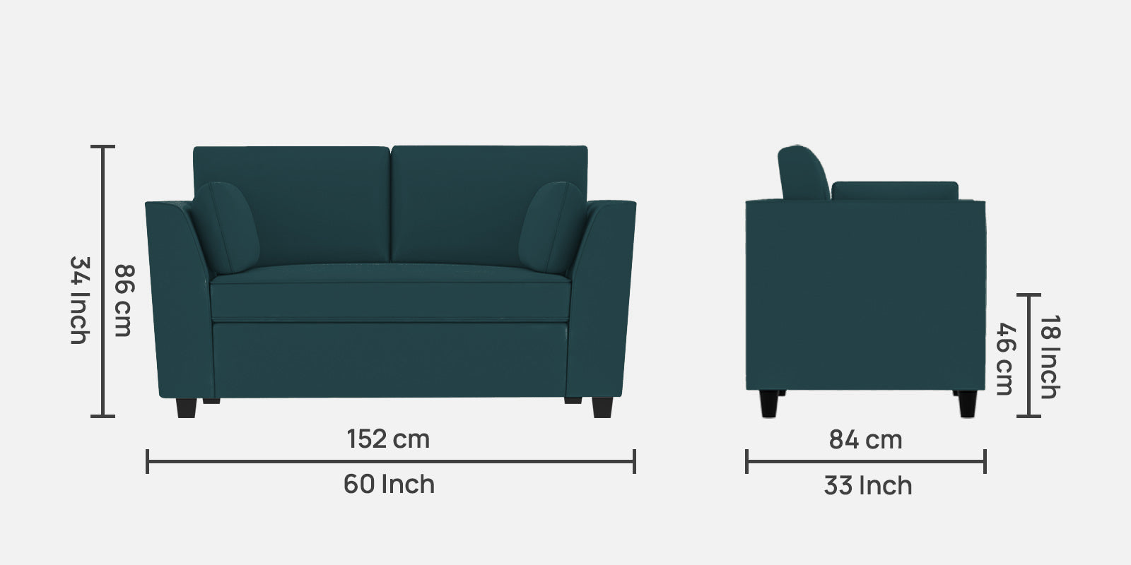 Bristo Velvet 2 Seater Sofa in Arabian Green Colour