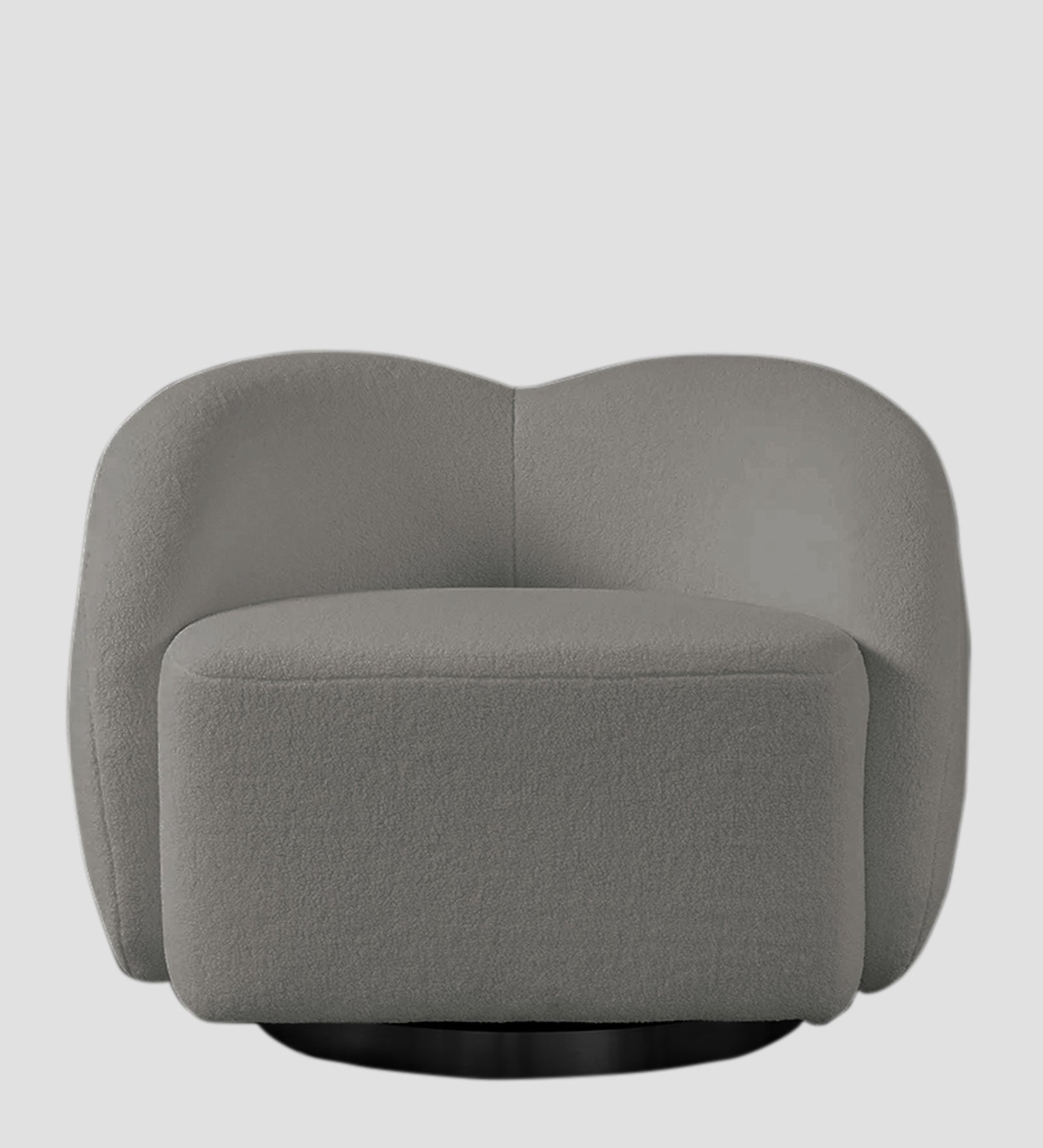 Miles Boucle Fabric Swivel Chair in Moon Grey Colour