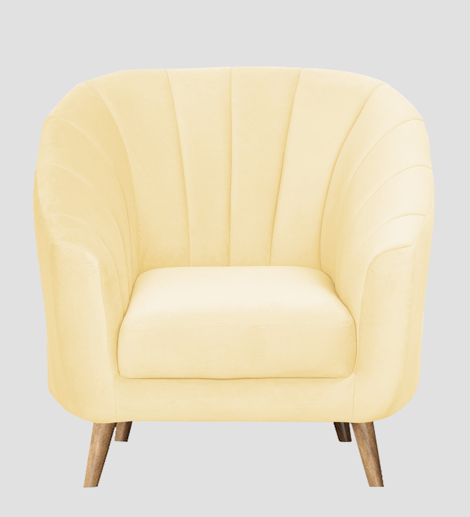 Kaylee Velvet 1 Seater Sofa In Sandy Beige Colour - Febonic Living