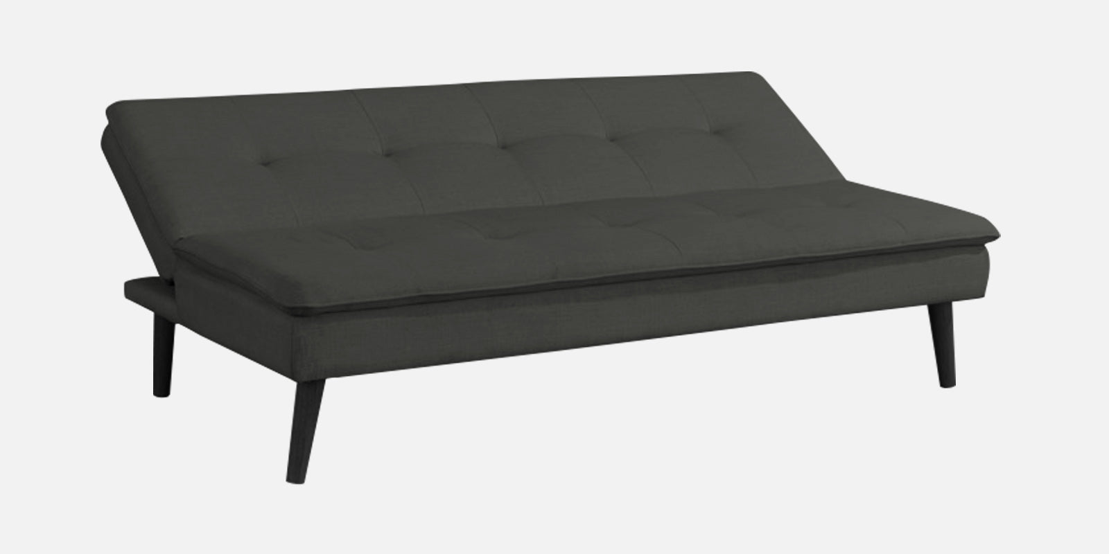 Toner Fabric 3 Seater Convertible Sofa Cum Bed In Charcoal Grey Colour - Febonic Living