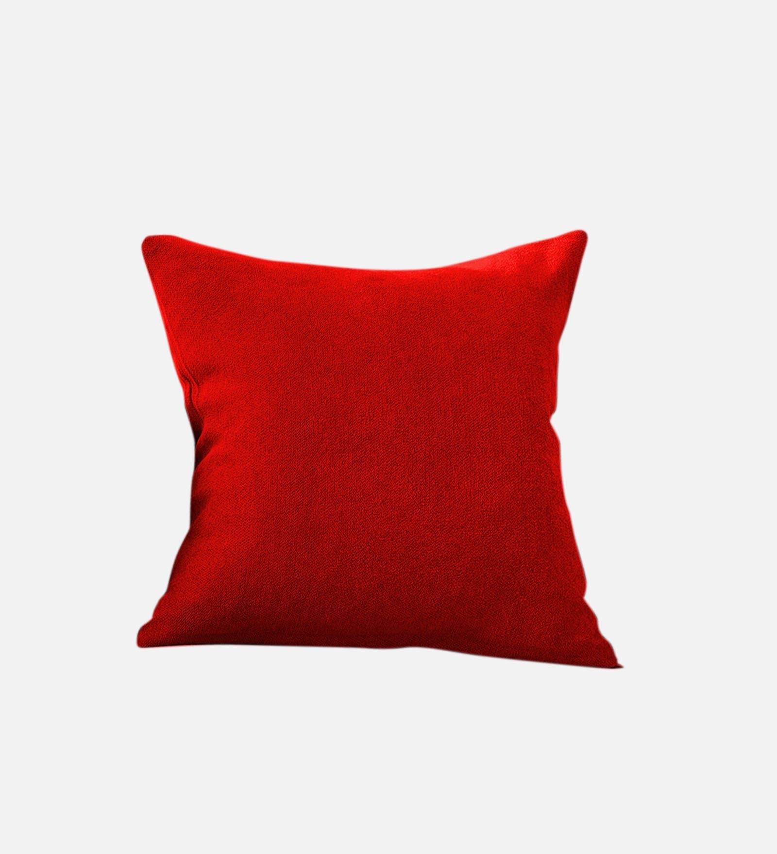 Kaya Fabric Geometric 20x20 inches Cushion + Covers (Pack of 2) In Ruby Red Colour - Febonic Living