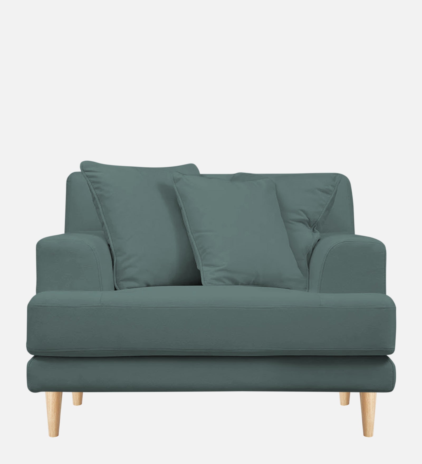Woody Fabric 1 Seater Sofa In Pista Green Colour - Febonic Living