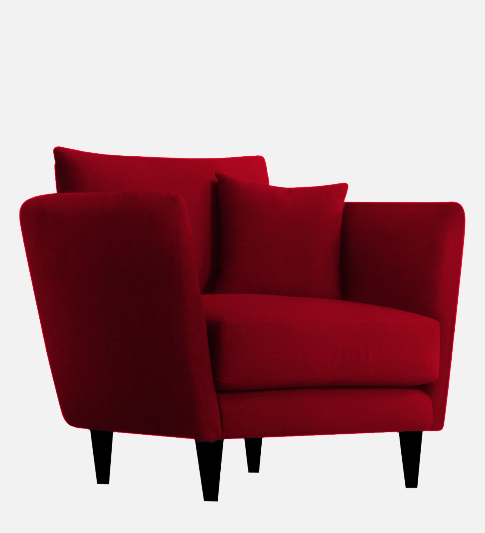 Norway Velvet 1 Seater Sofa In Cherry Red Colour - Febonic Living