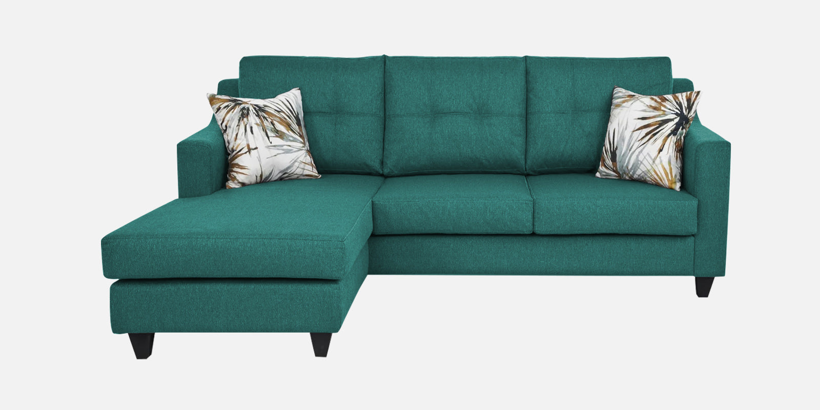 Welly Fabric RHS Sectional Sofa (2+Lounger) In Sea Green Colour - Febonic Living