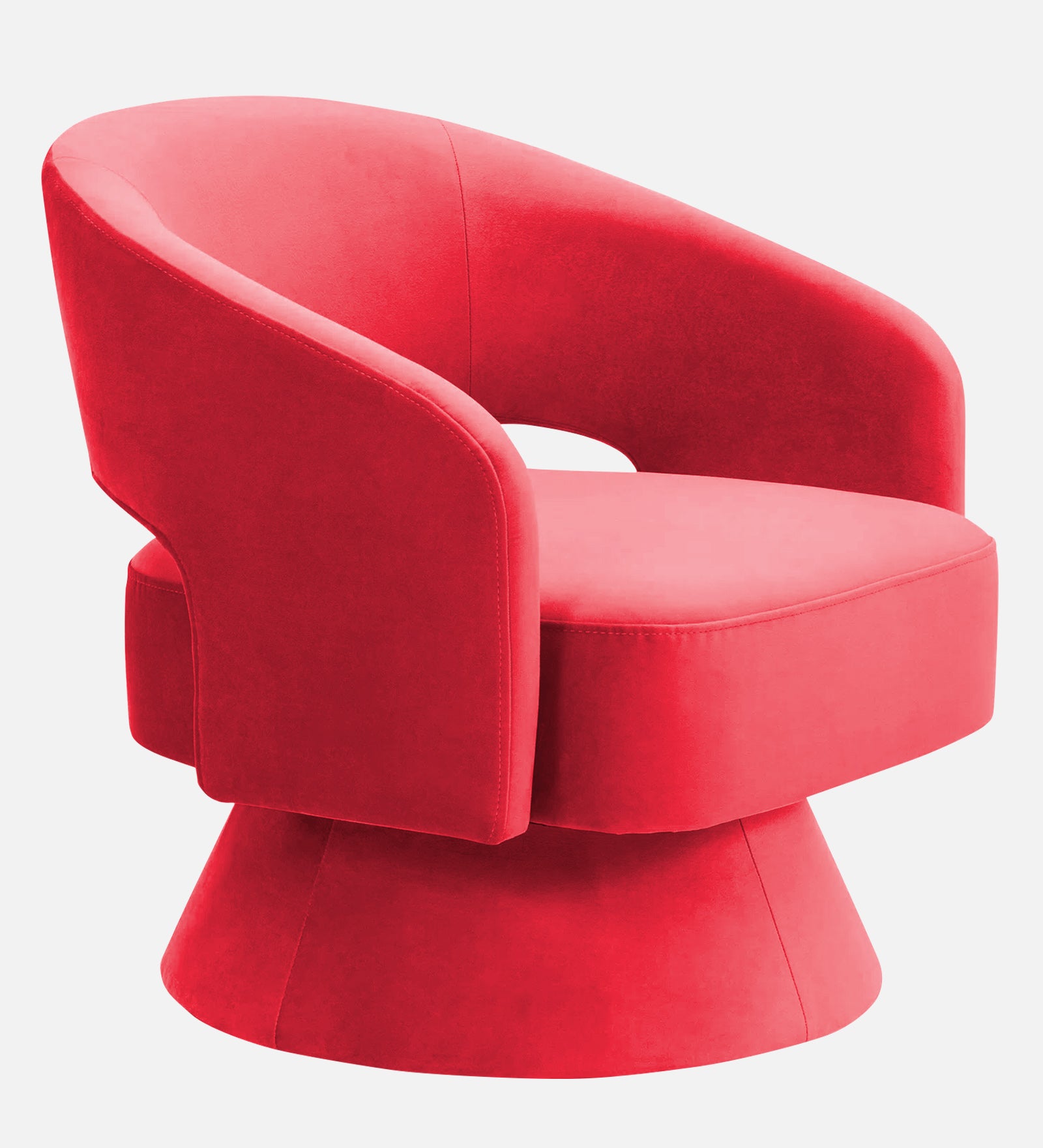 Pendra Velvet Swivel Chair In Ox Blood Maroon Colour - Febonic Living