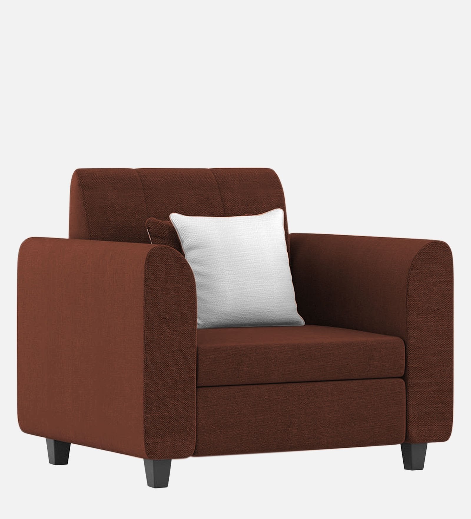 Denmark Fabric 1 Seater Sofa In Coffee Brown Colour - Febonic Living