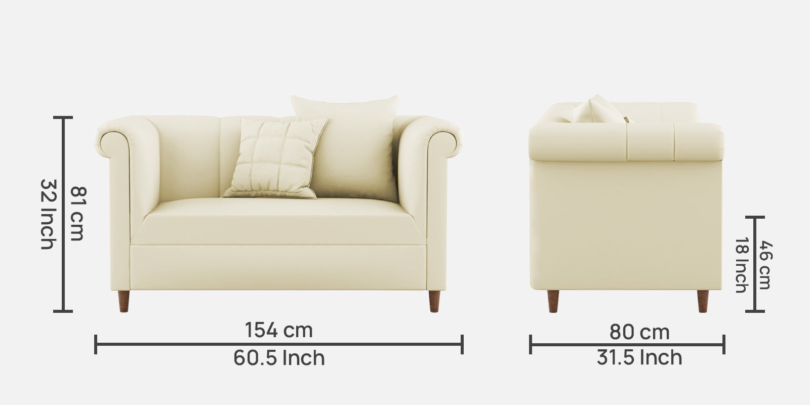 Rubi Velvet 2 Seater Sofa In Warm White Colour - Febonic Living