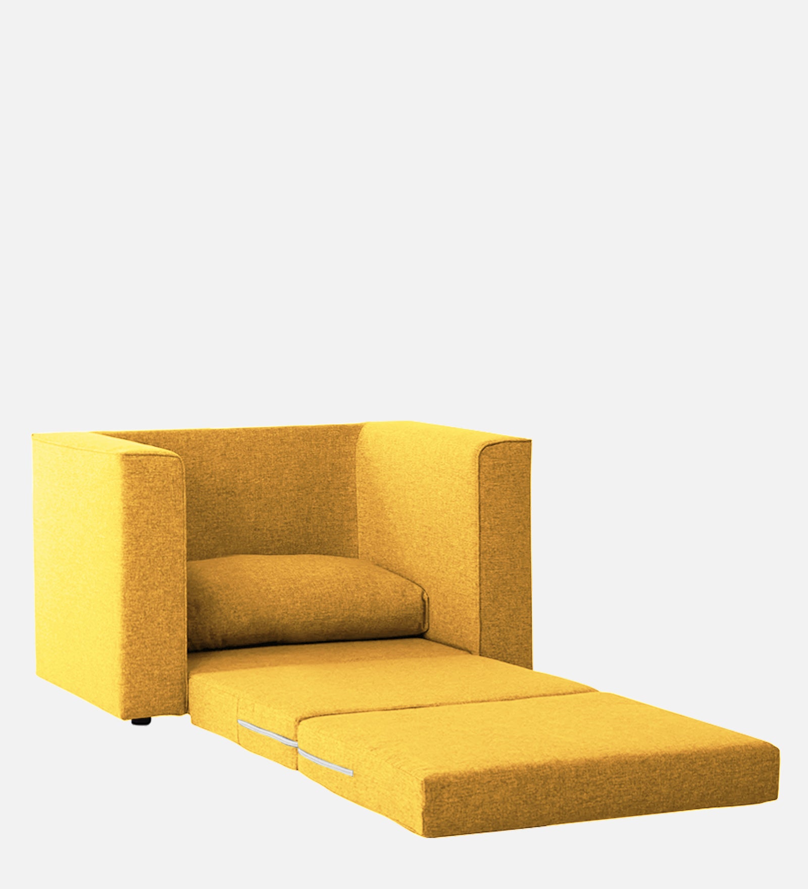 Kenia Fabric 1 Seater Foldable Sofa Cum Bed In Bold Yellow Colour - Febonic Living