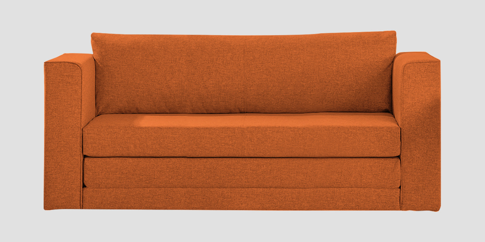 Kenia Fabric 3 Seater Foldable Sofa Cum Bed In Vivid Orange Colour - Febonic Living