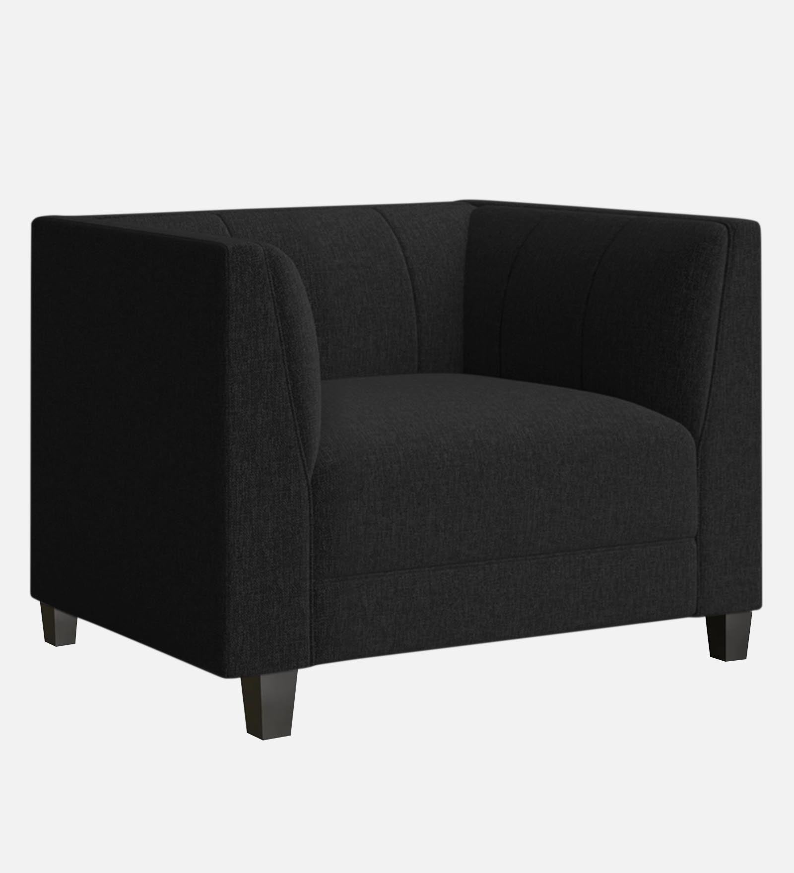 Chastin Fabric 1 Seater Sofa In Zed Black Colour - Febonic Living