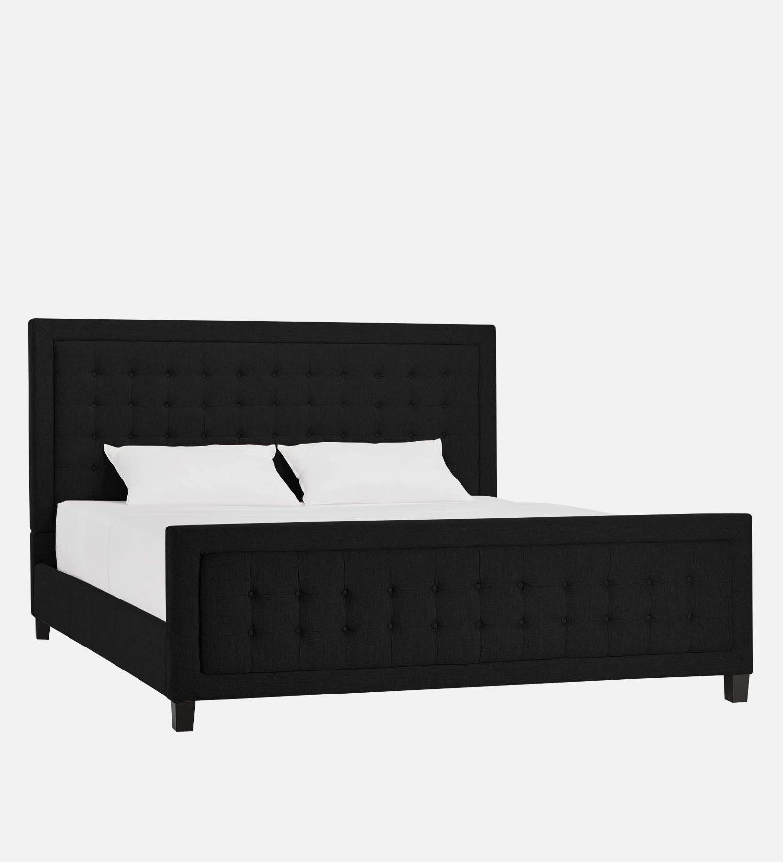 Kaster Fabric King Size Bed In Zed Black Colour - Febonic Living