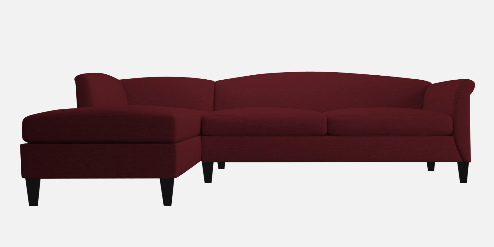 Kimber Fabric RHS Sectional Sofa (3+Lounger) In Blood Maroon Colour - Febonic Living