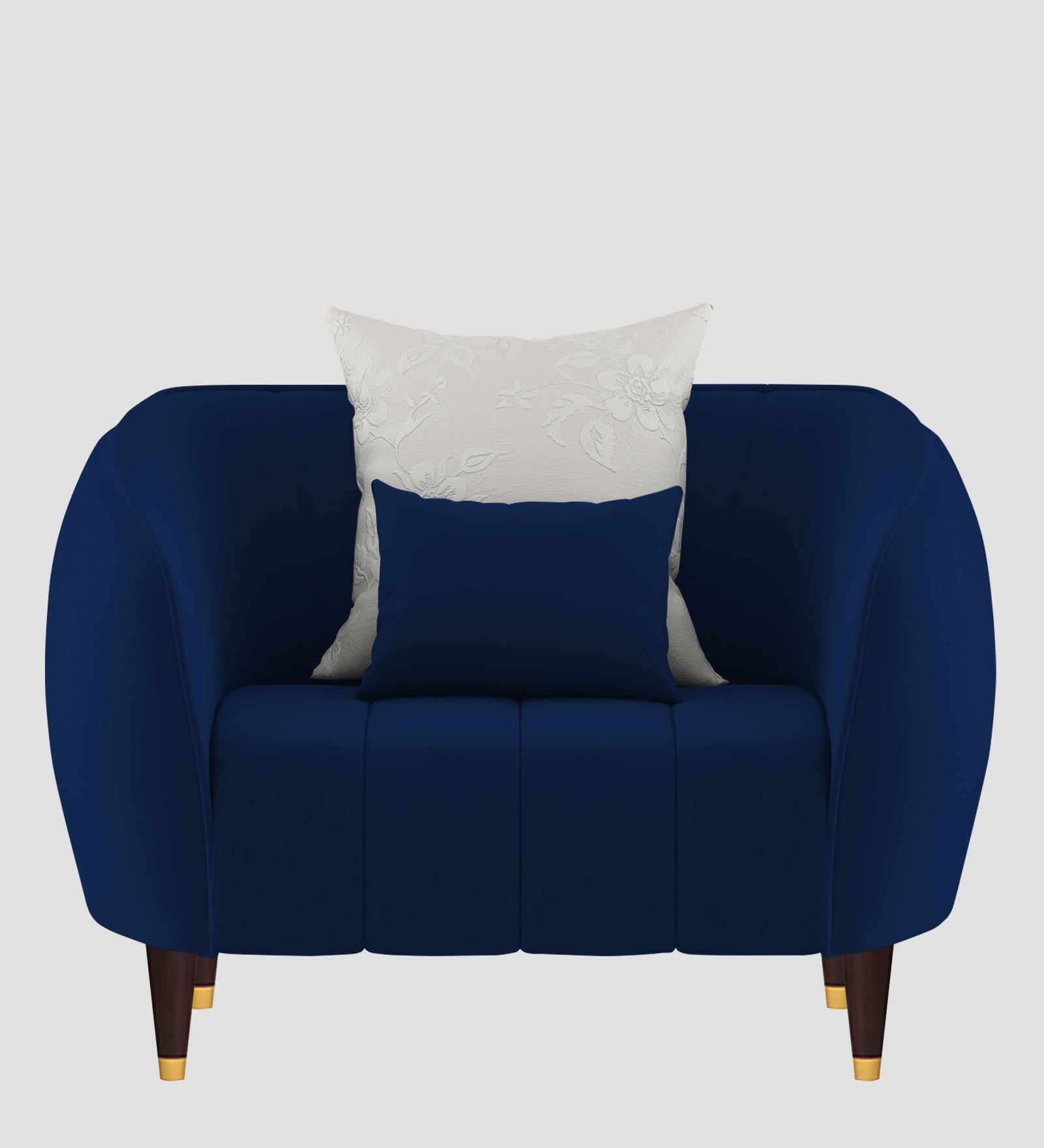 Hairo Velvet 1 Seater Sofa In Imperial Blue Colour - Febonic Living