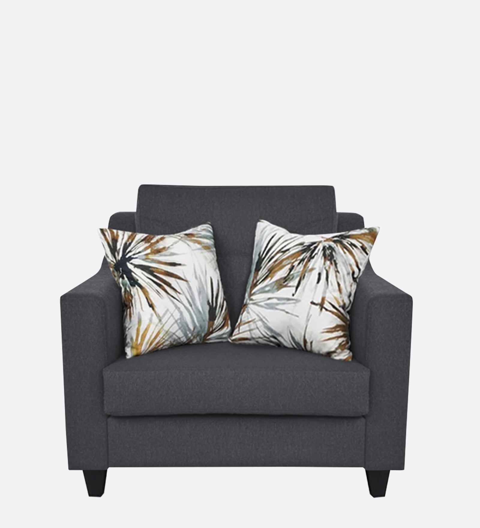 Welly Fabric 1 Seater Sofa In Maba Grey Colour - Febonic Living