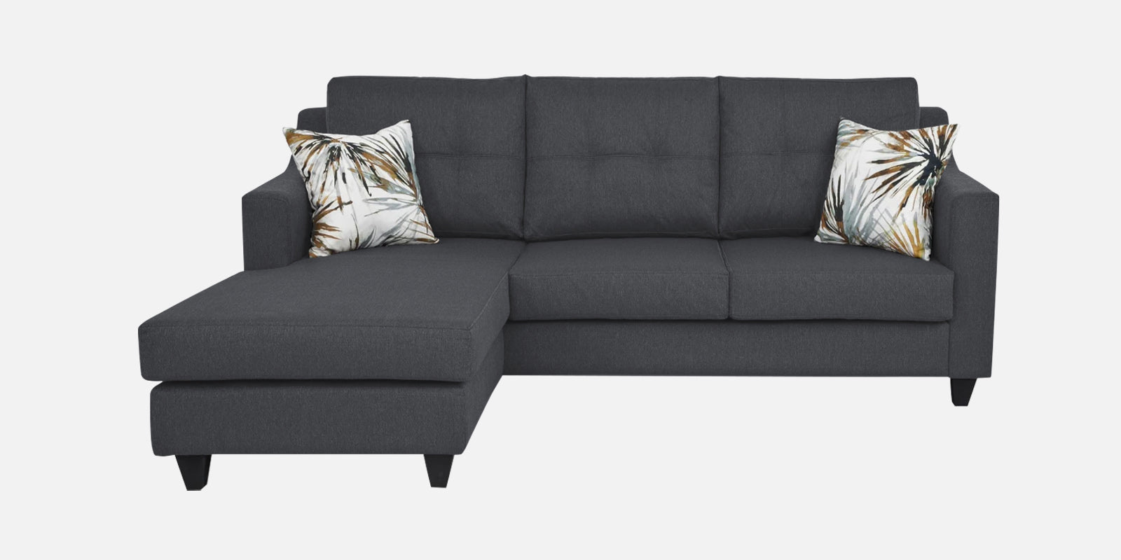 Welly Fabric RHS Sectional Sofa (2+Lounger) In Maba Grey Colour - Febonic Living