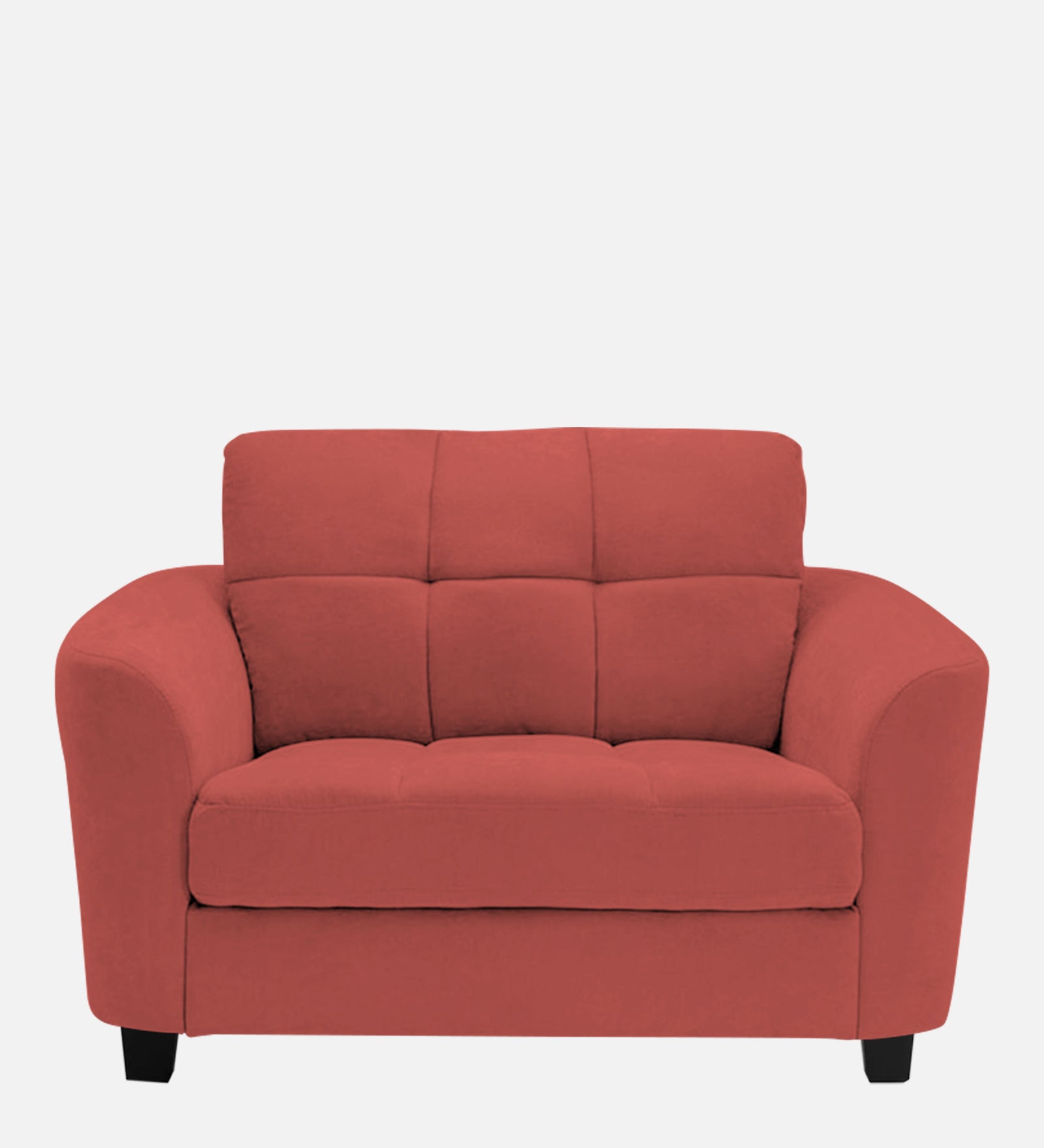 Mulan Fabric 1 Seater Sofa In Salmon Pink Colour - Febonic Living