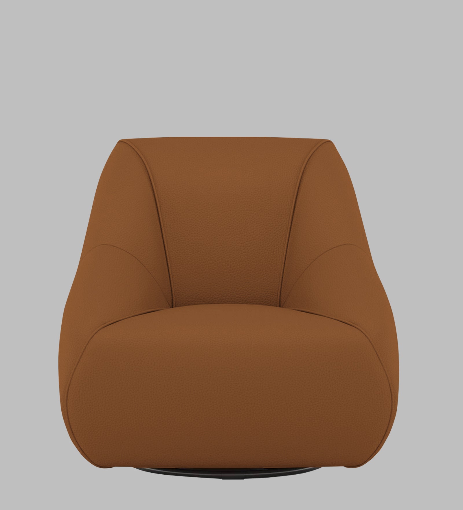 Willow Leatherette Swivel Chair In Cinnamon Brown Colour - Febonic Living