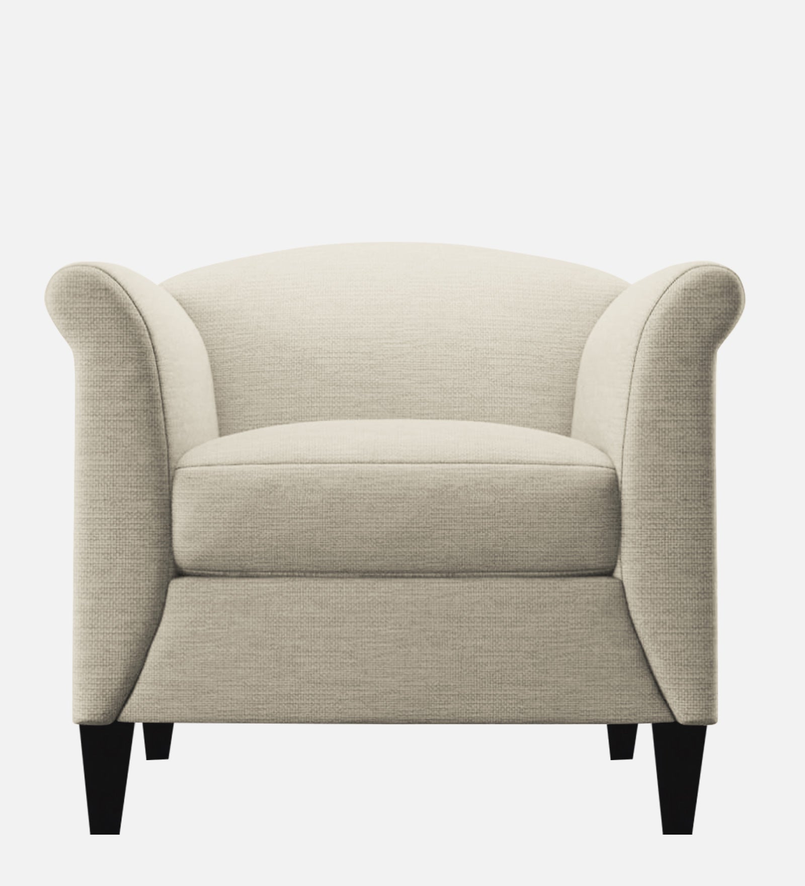 Kimber Fabric 1 Seater Sofa in Ivory Cream Colour
