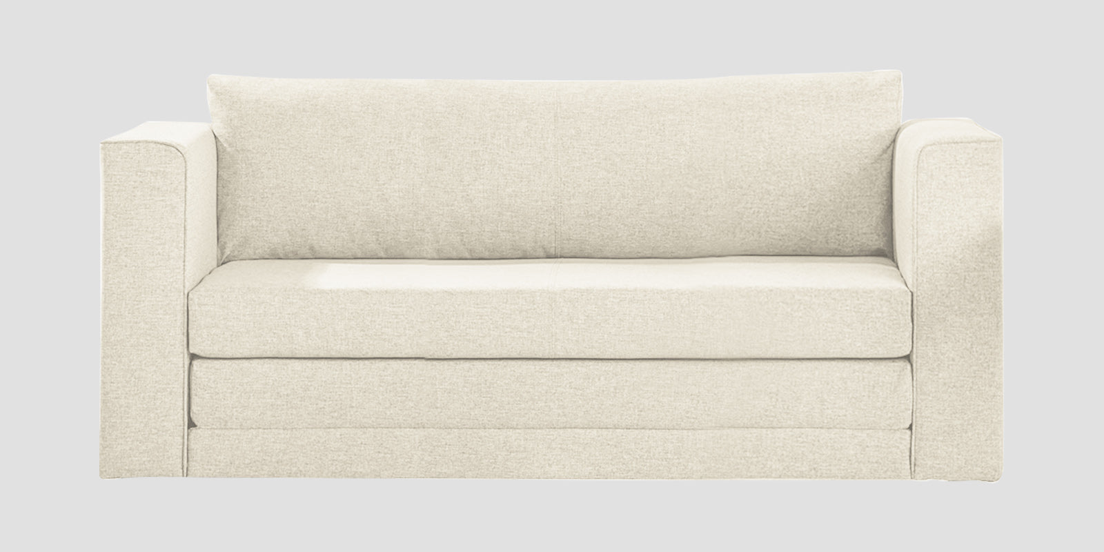 Kenia Fabric 3 Seater Foldable Sofa Cum Bed In Ivory cream Colour - Febonic Living