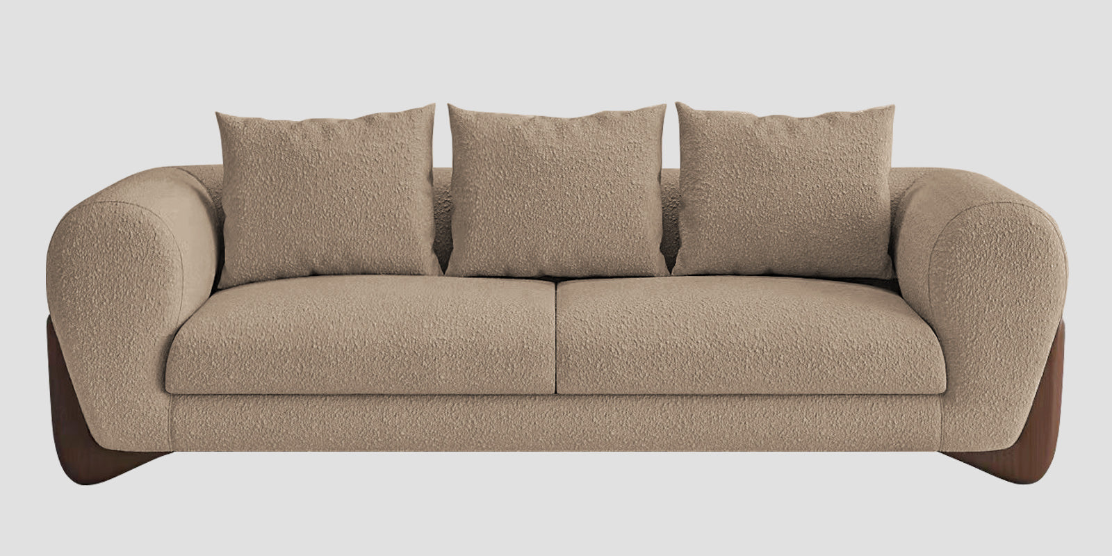 Boko Boucle 3 Seater Sofa In Mushroom Beige Colour - Febonic Living