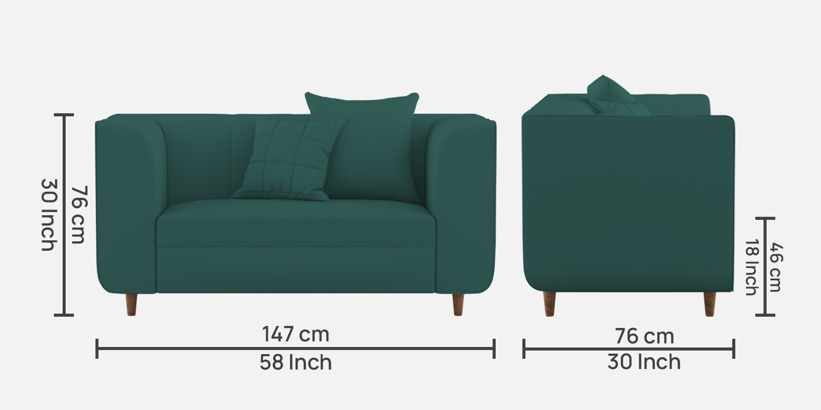 Sumo Velvet 2 Seater Sofa In Pine green Colour - Febonic Living