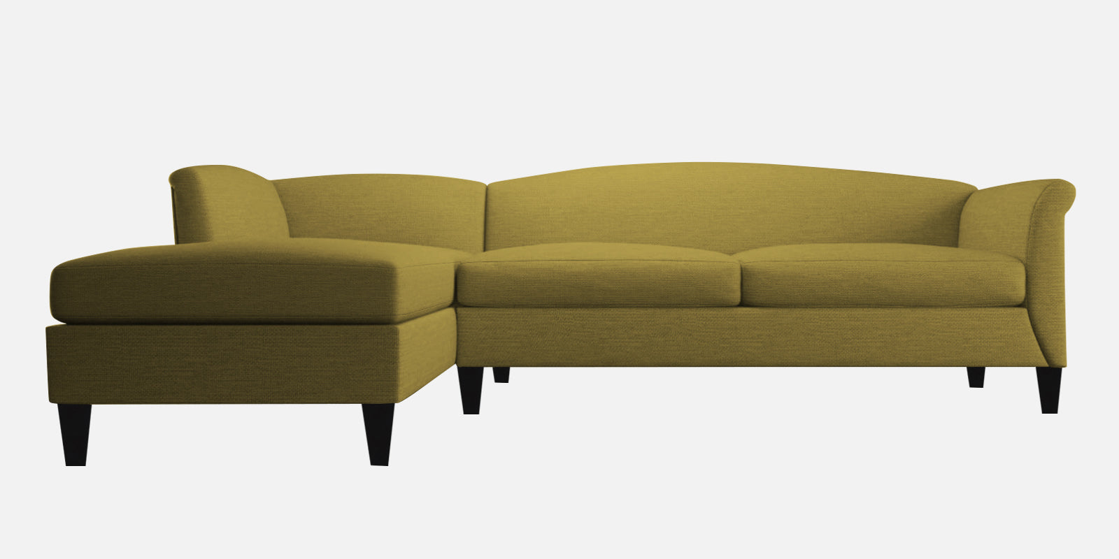 Kimber Fabric RHS Sectional Sofa (3+Lounger) In Parrot Green Colour - Febonic Living