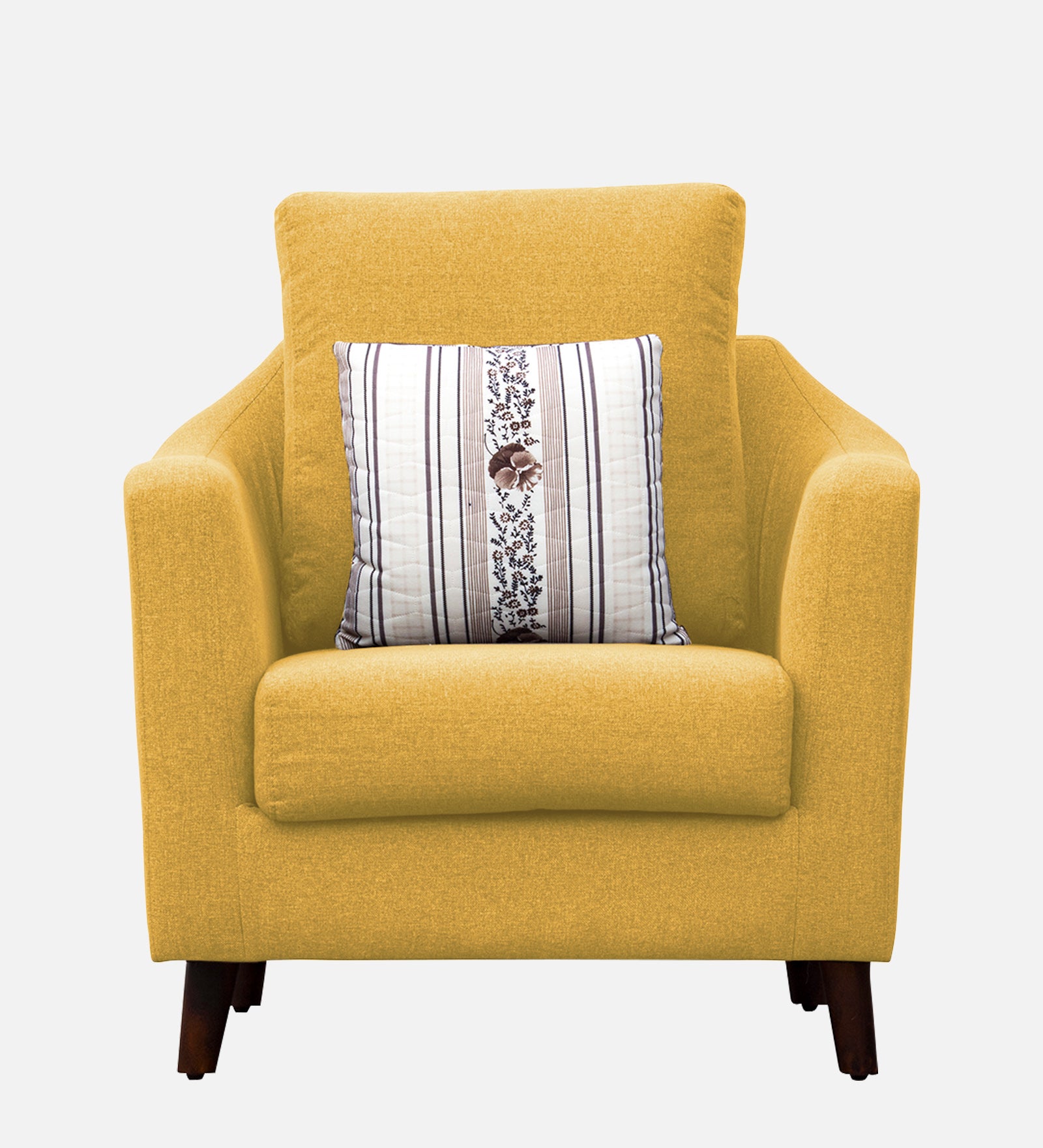 Kevin Fabric 1 Seater Sofa In Bold Yellow Colour - Febonic Living
