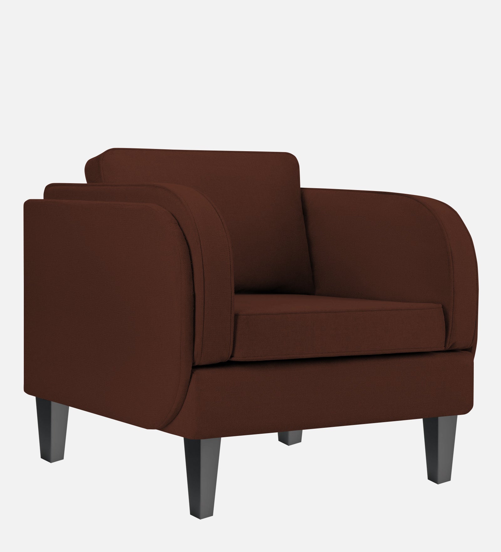 Siddy Fabric 1 Seater Sofa in Coffee Brown Colour