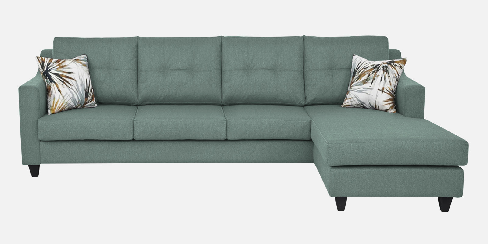 Welly Fabric LHS Sectional Sofa (3+Lounger) In Suka Blue Colour - Febonic Living
