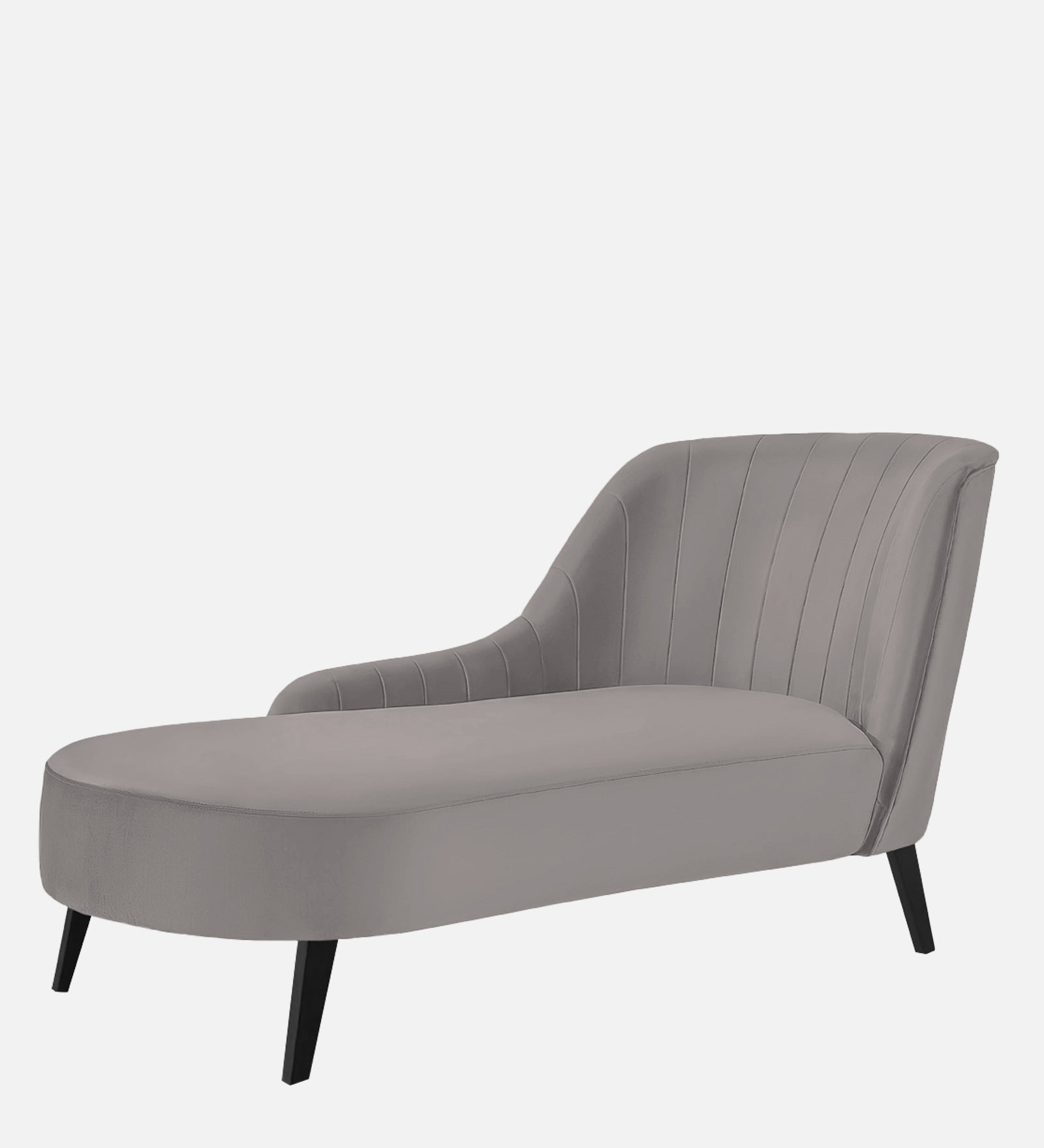 Flora Velvet LHS Chaise Lounger In Pearl Grey Colour - Febonic Living