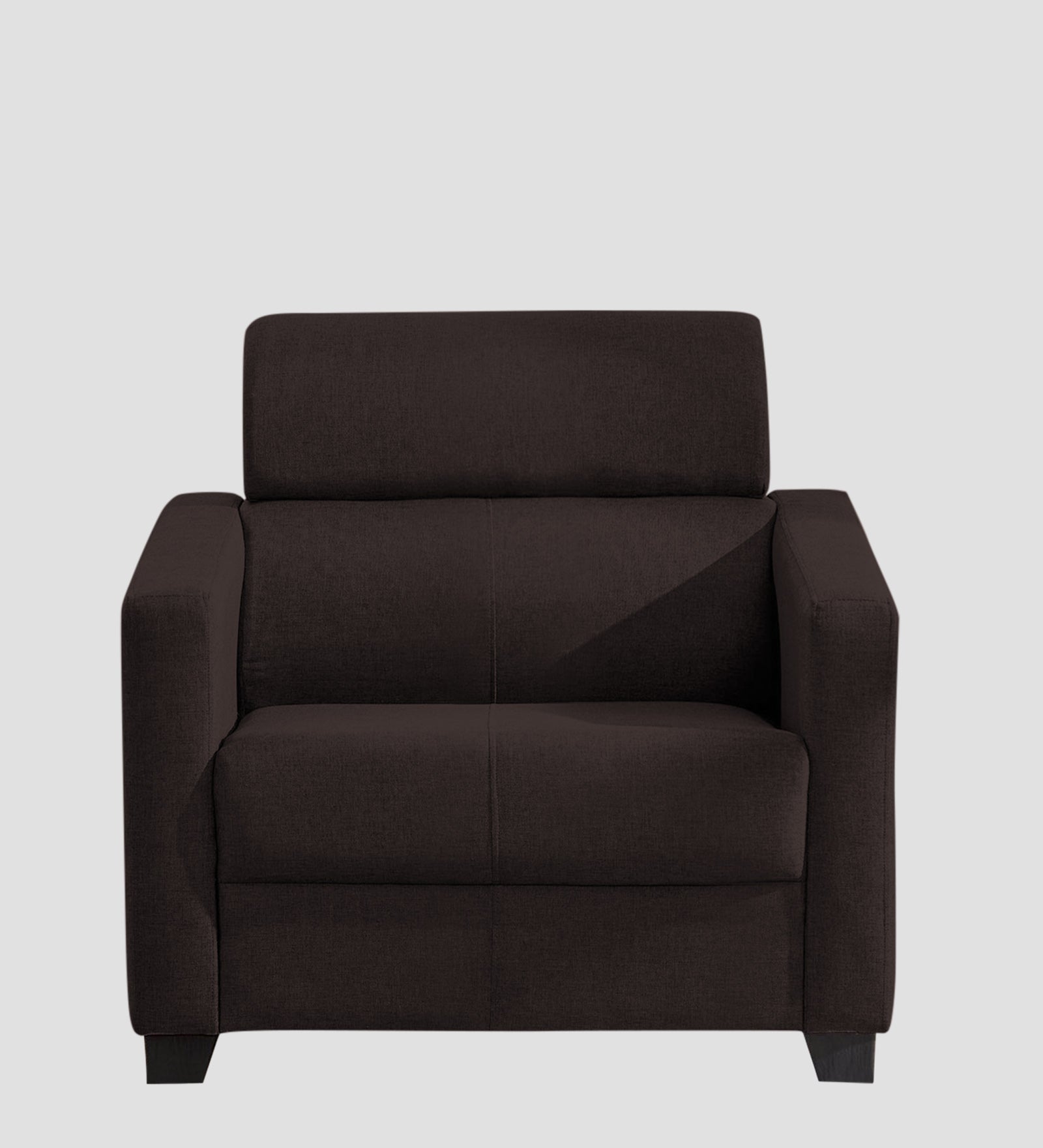 Devo Fabric 1 Seater Sofa In Dark Brown Colour - Febonic Living