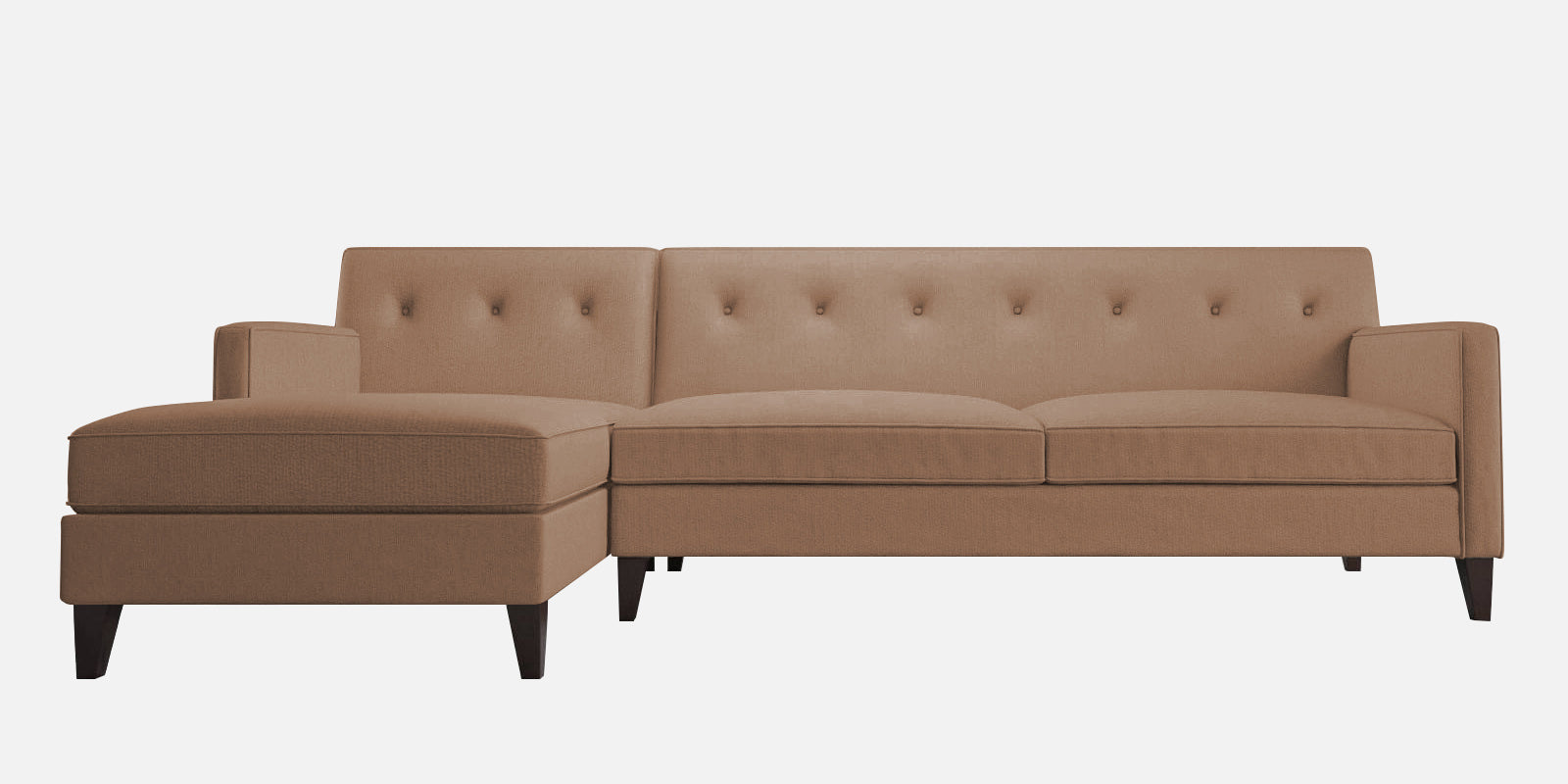 Miller Fabric RHS Sectional Sofa (3+Lounger) In Cosmic Beige Colour - Febonic Living