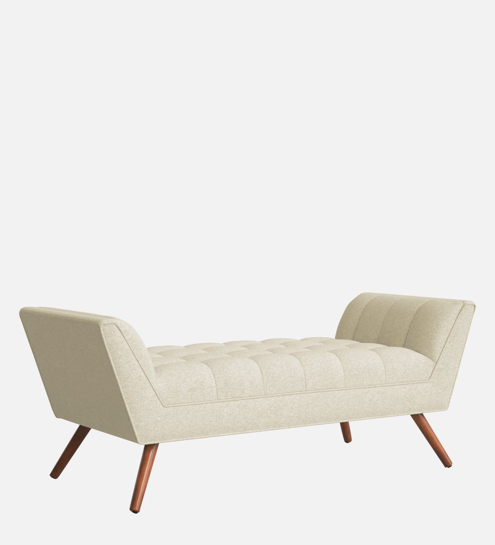 Cartes Velvet Bench In Warm White Colour - Febonic Living
