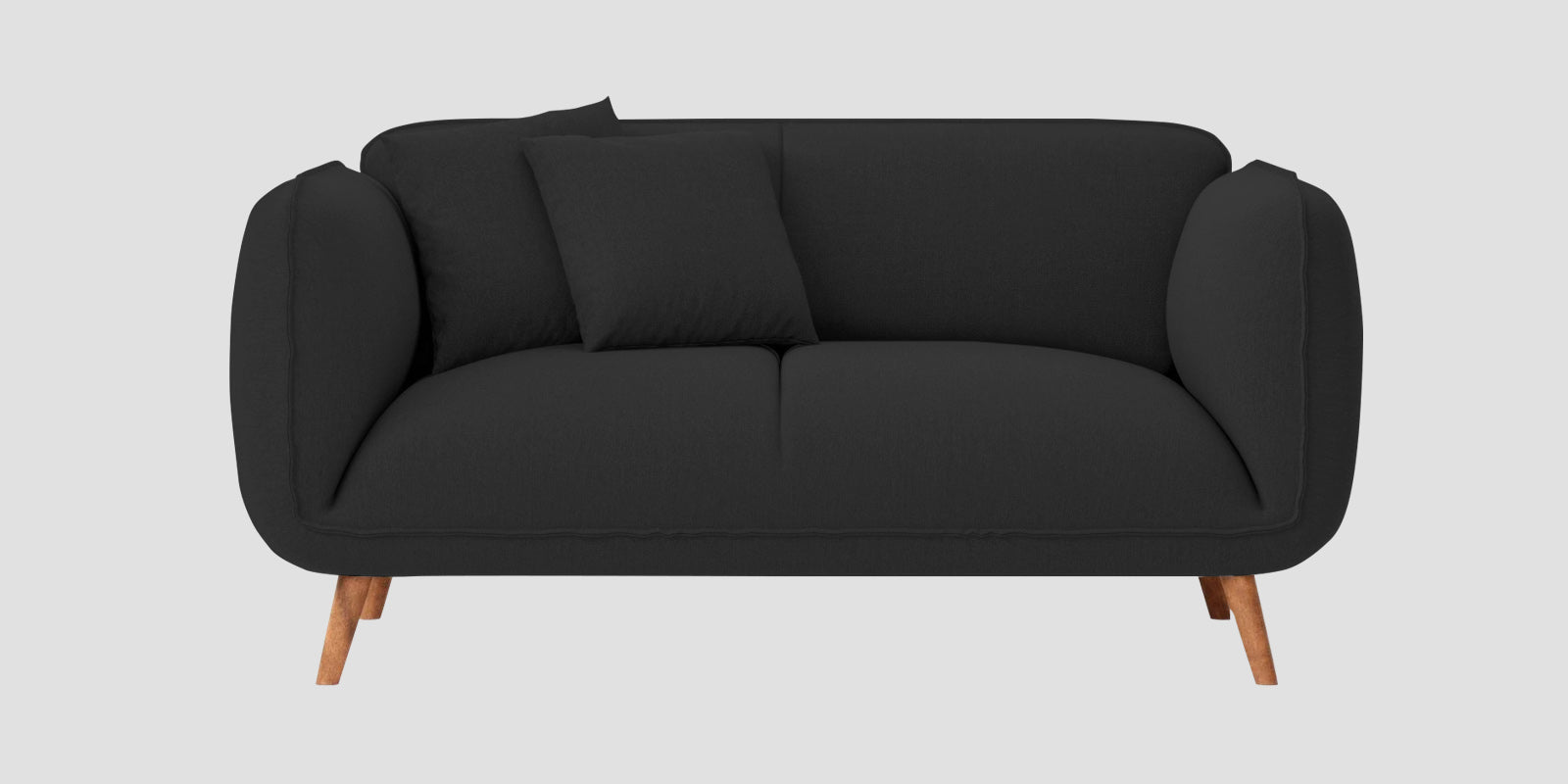 Zia Fabric 2 Seater Sofa In Bitter Black Colour - Febonic Living