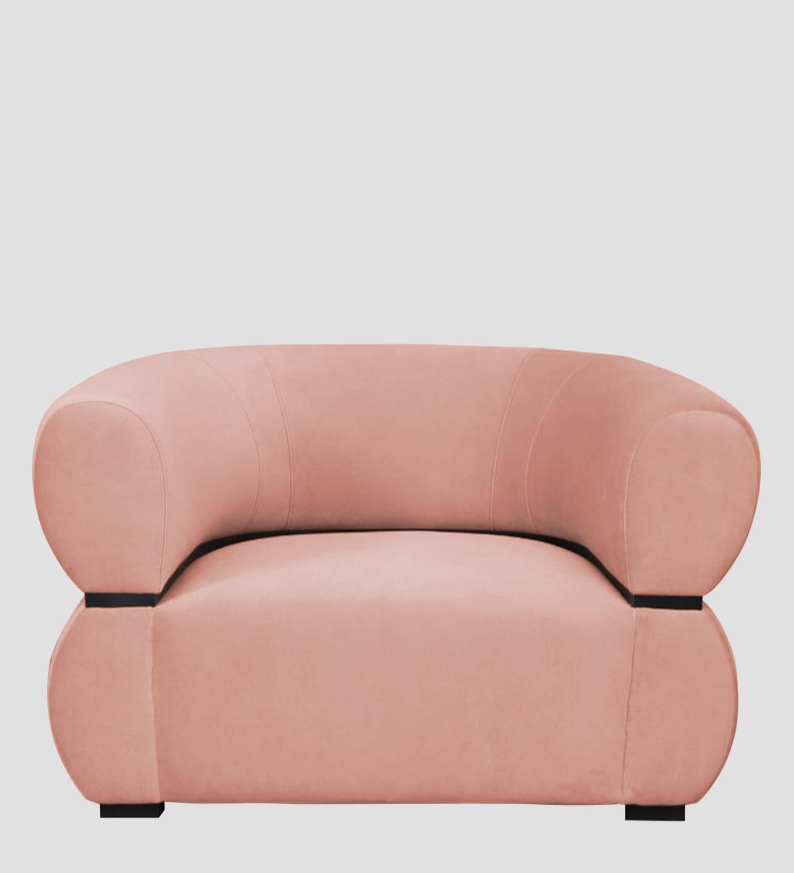 Kula Velvet 1 Seater Sofa In Blush Pink Colour - Febonic Living