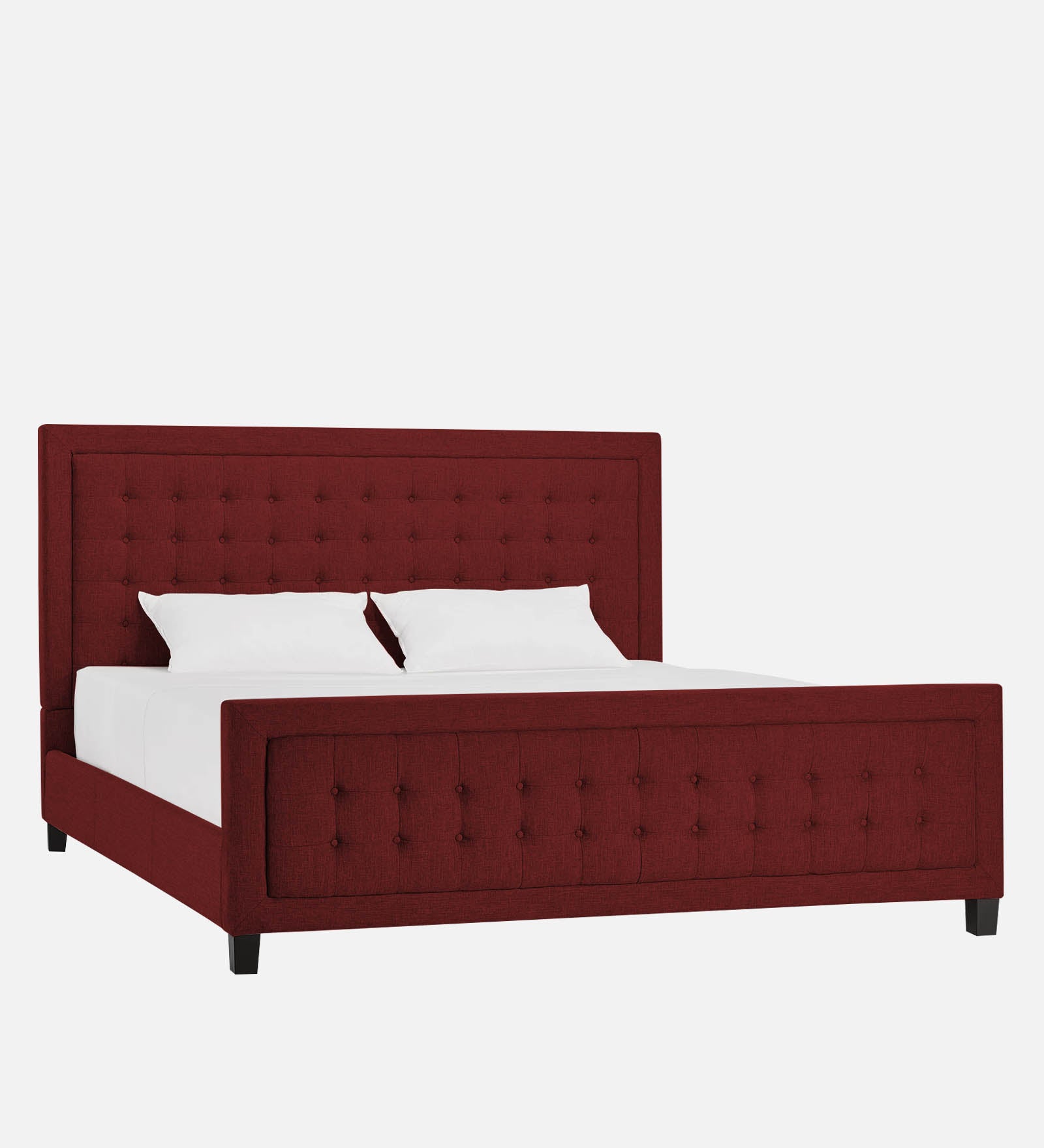 Kaster Fabric King Size Bed In Blood Maroon Colour - Febonic Living