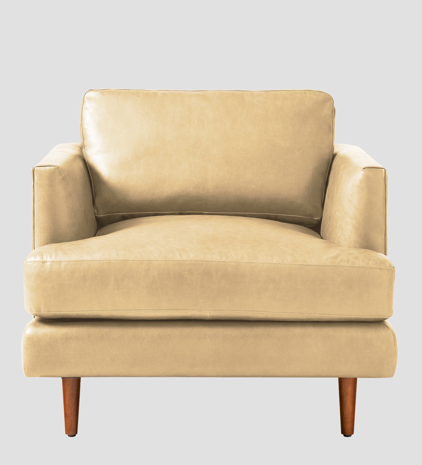 Sterio Leatherette 1 Seater Sofa In Peach Beige Colour - Febonic Living