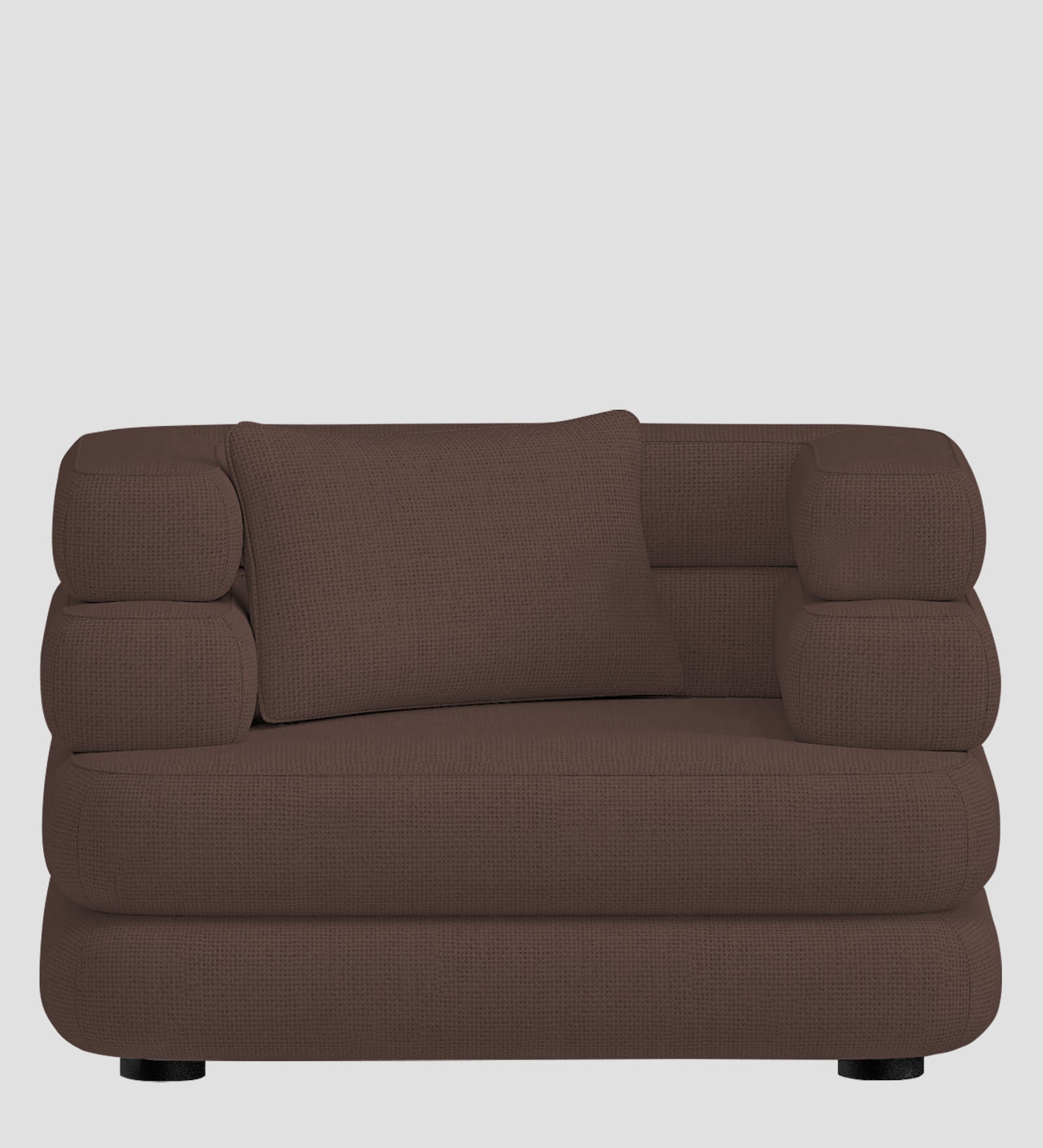 Wener Fabric 1 Seater Sofa In Caramel Brown Colour - Febonic Living