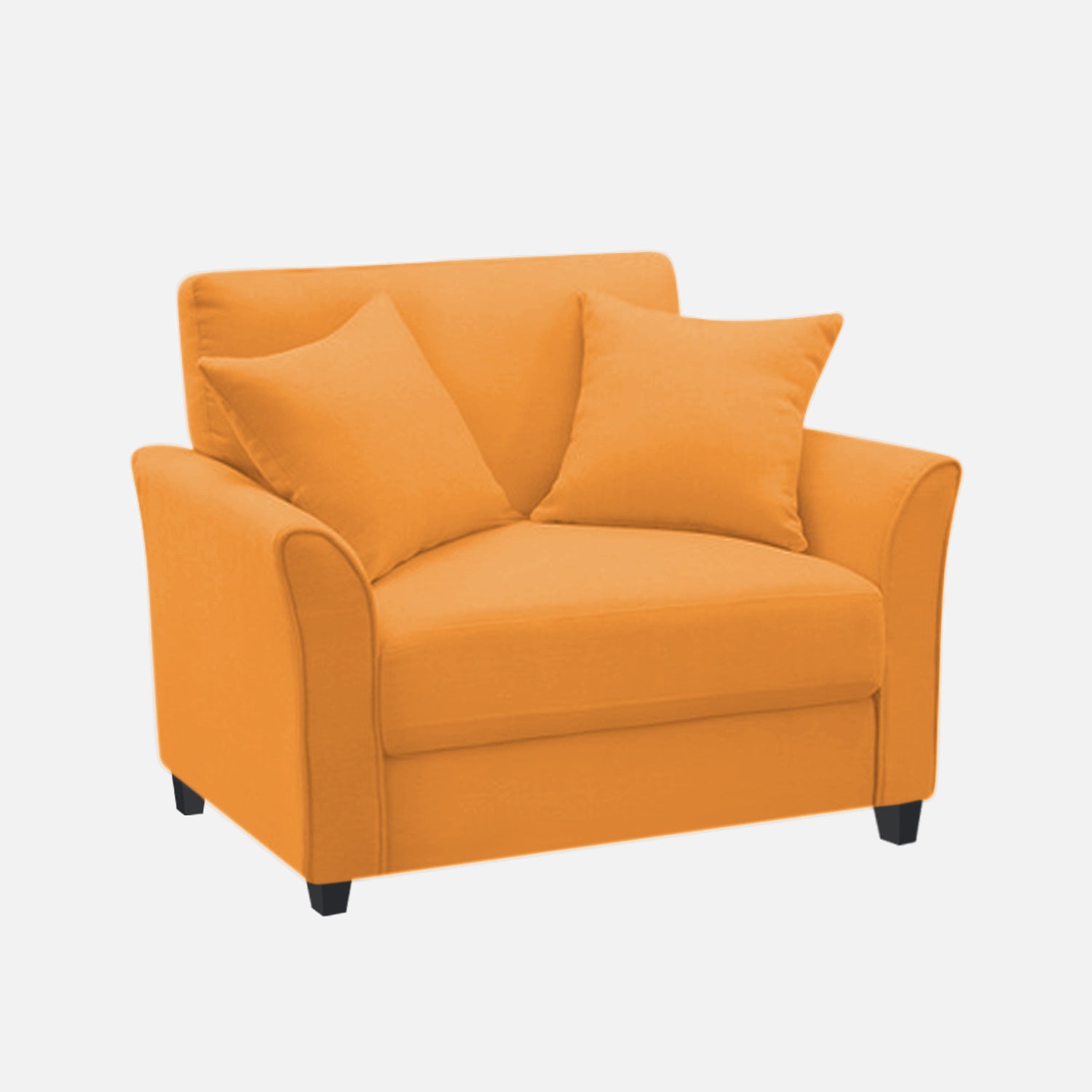 Daroo Velvet 1 Seater Sofa In Tangerine Orange Colour - Febonic Living