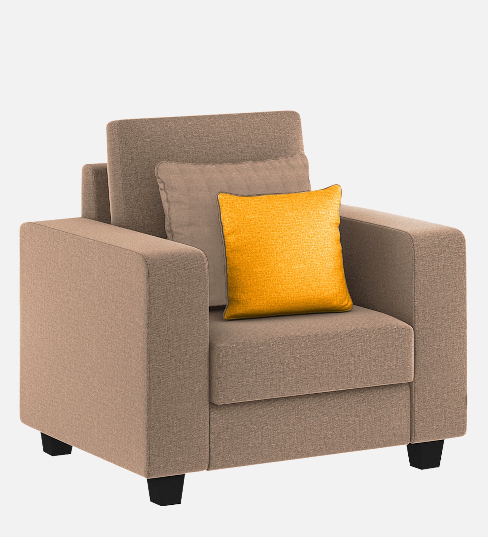 Nabi Fabric 1 Seater Sofa In Cookie Beige Colour - Febonic Living