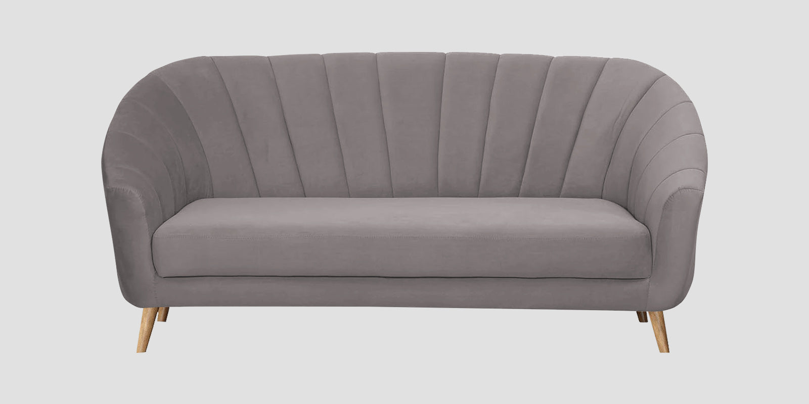 Kaylee Velvet 3 Seater Sofa In Pearl Grey Colour - Febonic Living