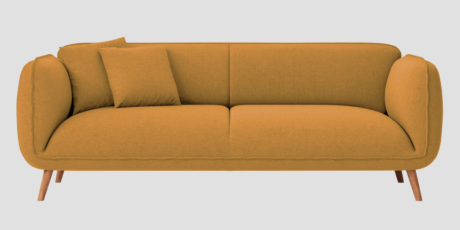 Zia Fabric 3 Seater Sofa In Corn Yellow Colour
