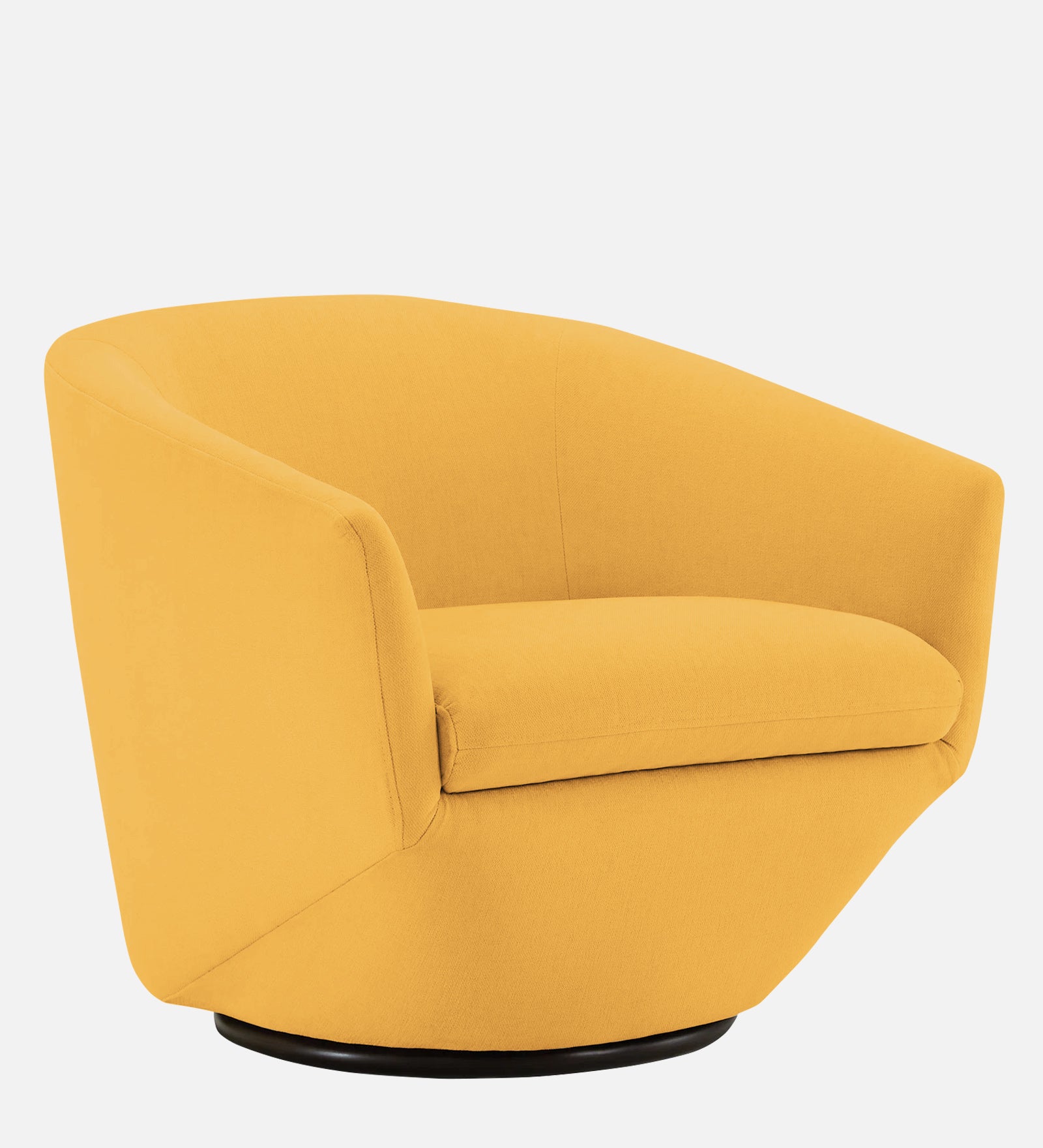 Haddie Velvet Swivel Chair In Turmeric Yellow Colour - Febonic Living