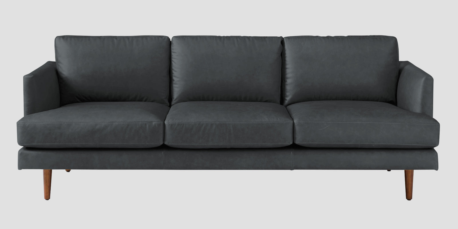 Sterio Leatherette 3 Seater Sofa In pepper Grey Colour - Febonic Living